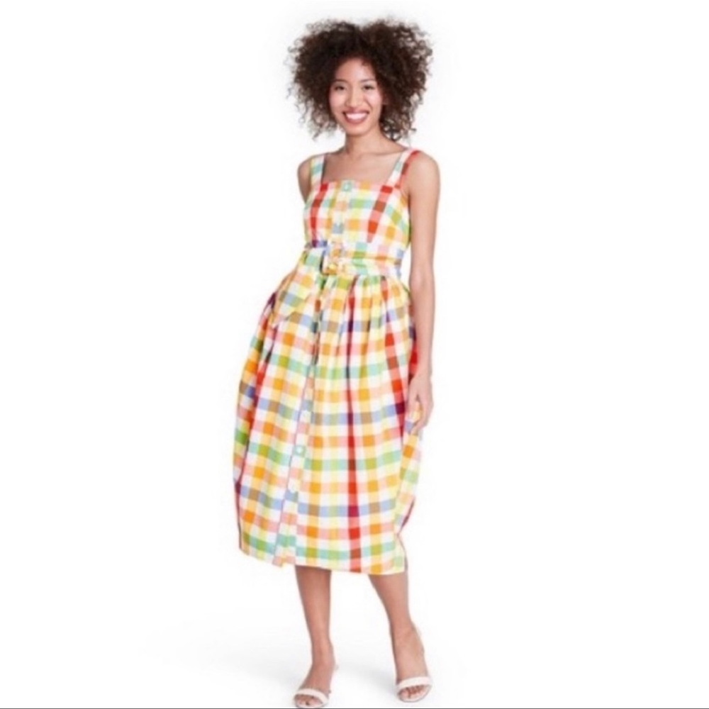 Christopher John Rogers for Target NWT Gingham Rainbow Dress